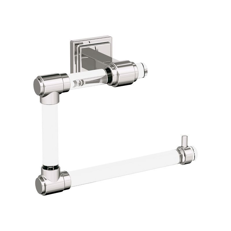 Clear and Polished Nickel Wall Mounted Open Towel Ring