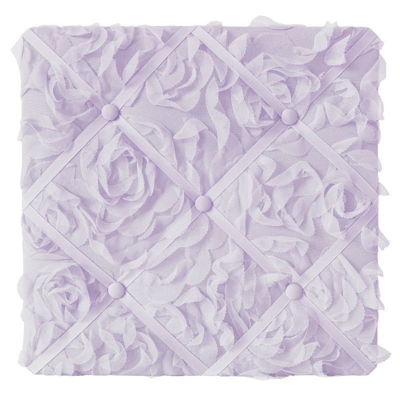 Lavender Rose Fabric Memo Board with Button Detail