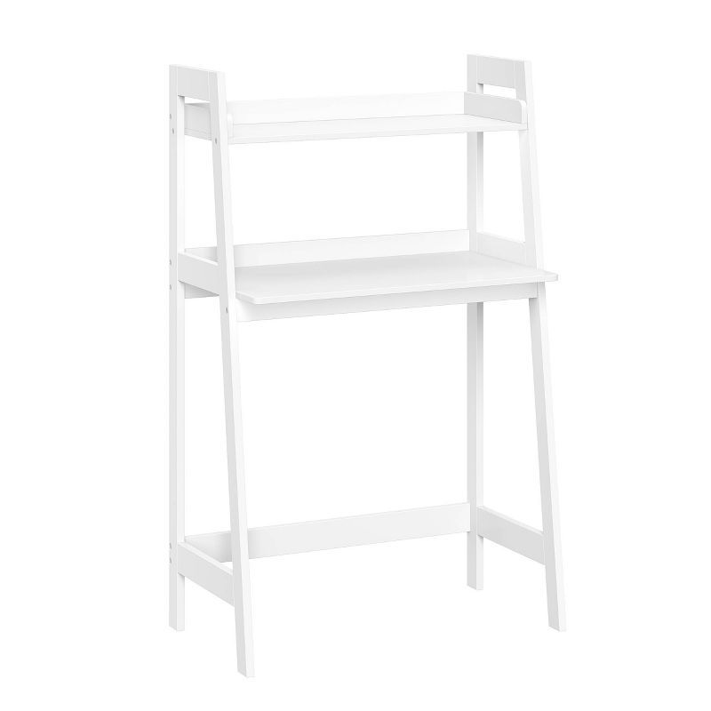 White MDF Kids Writing Desk with Ladder Shelf