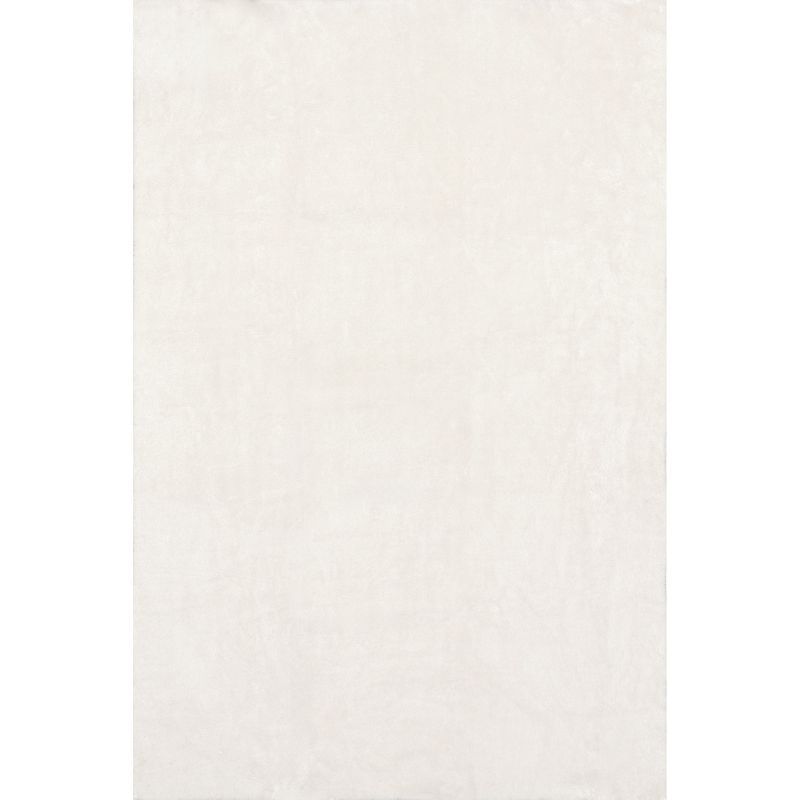 Loni White 2' x 3' Machine Washable Shag Rug