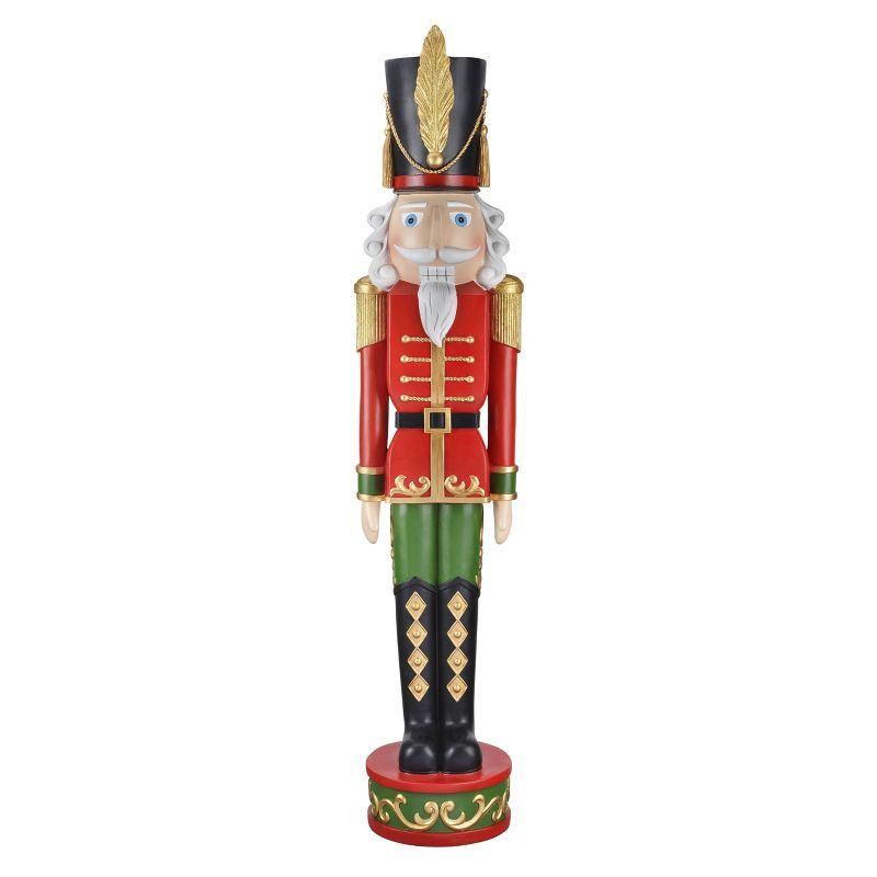 48" Red and Green Christmas Nutcracker with Gold Details