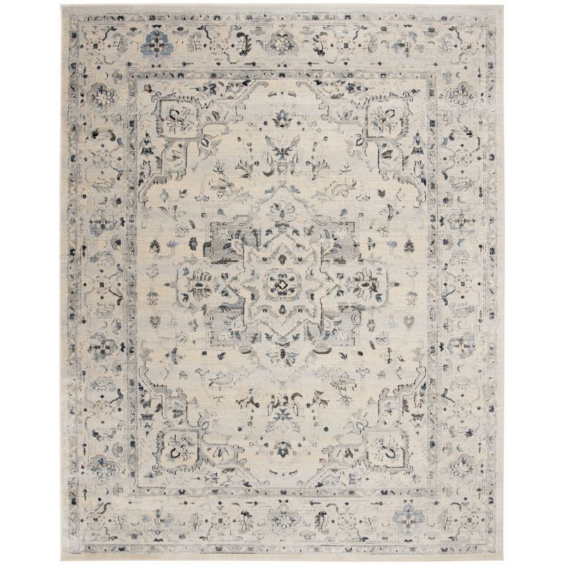 Charleston Heirloom Ivory & Light Blue Synthetic 9' x 12' Area Rug