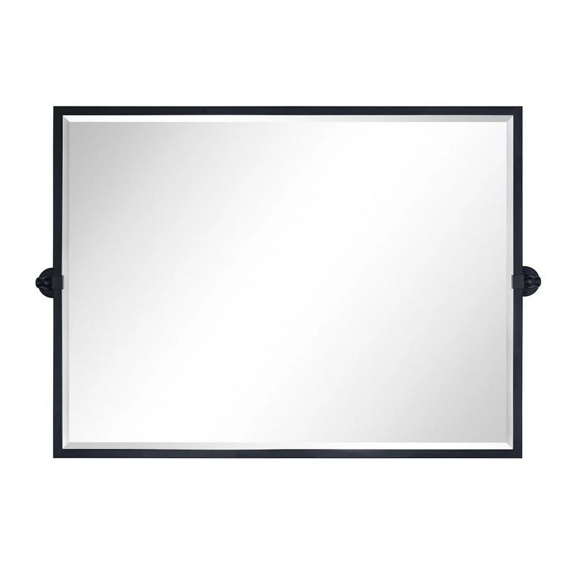 Sema 30" x 40" Black Metal Framed Rectangular Bathroom Vanity Mirror