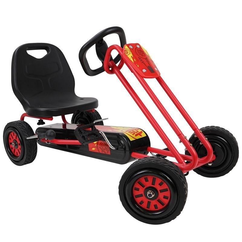 Red Rocket Pedal Go Kart with Adjustable Ergonomic Seat