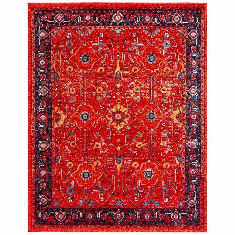 Antique Patina Orange & Navy 8' x 10' Synthetic Area Rug