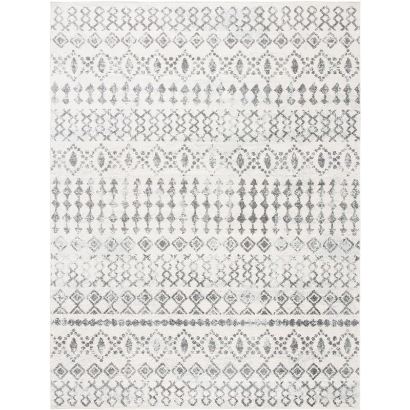 Ivory and Grey Synthetic Hand-knotted 8' x 10' Area Rug