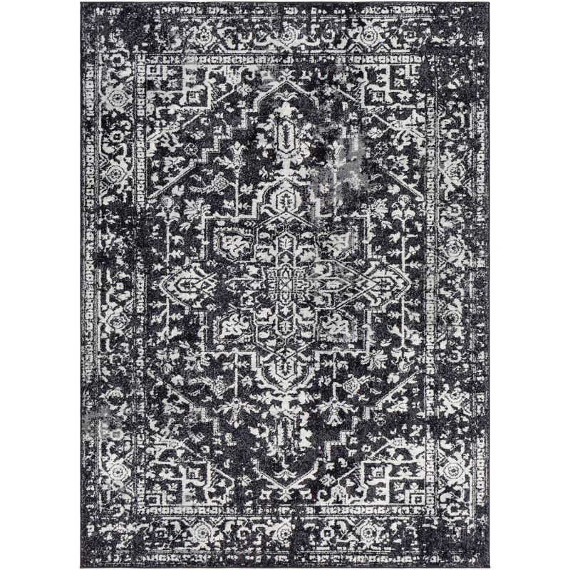 Demeter Classic Black Rectangular Area Rug, 7'10" x 10'3"