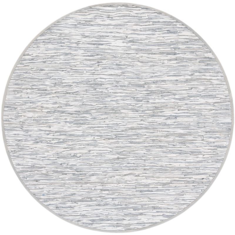 Montauk Gray Round Handwoven Cotton Area Rug