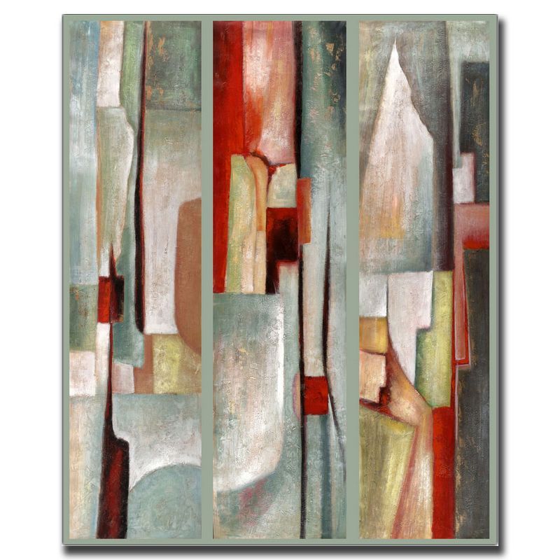 Joval Abstract Triptych 24x32 Framed Canvas Art