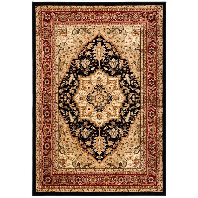 Lyndhurst Red and Black Synthetic 6' x 9' Hand-Knotted Area Rug