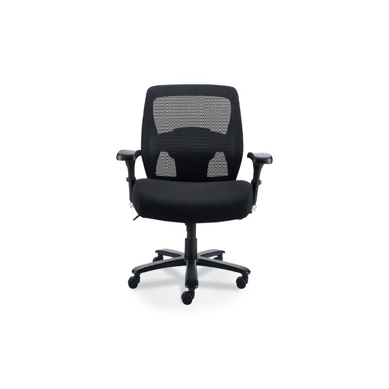 Black Mesh and Fabric Executive Swivel Chair with Adjustable Arms