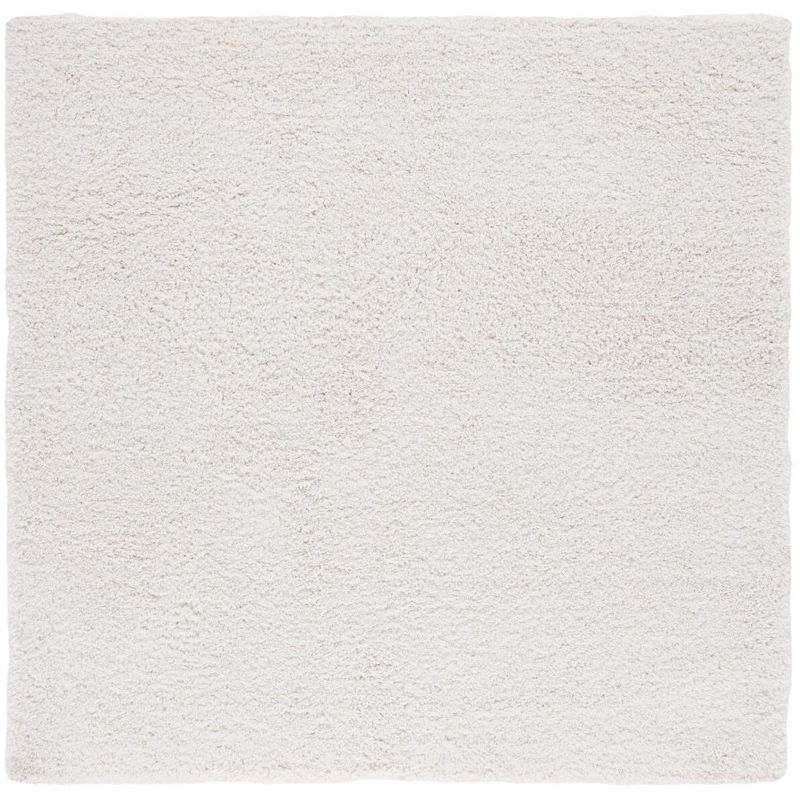 White 9' x 9' Square Hand-Tufted Shag Area Rug