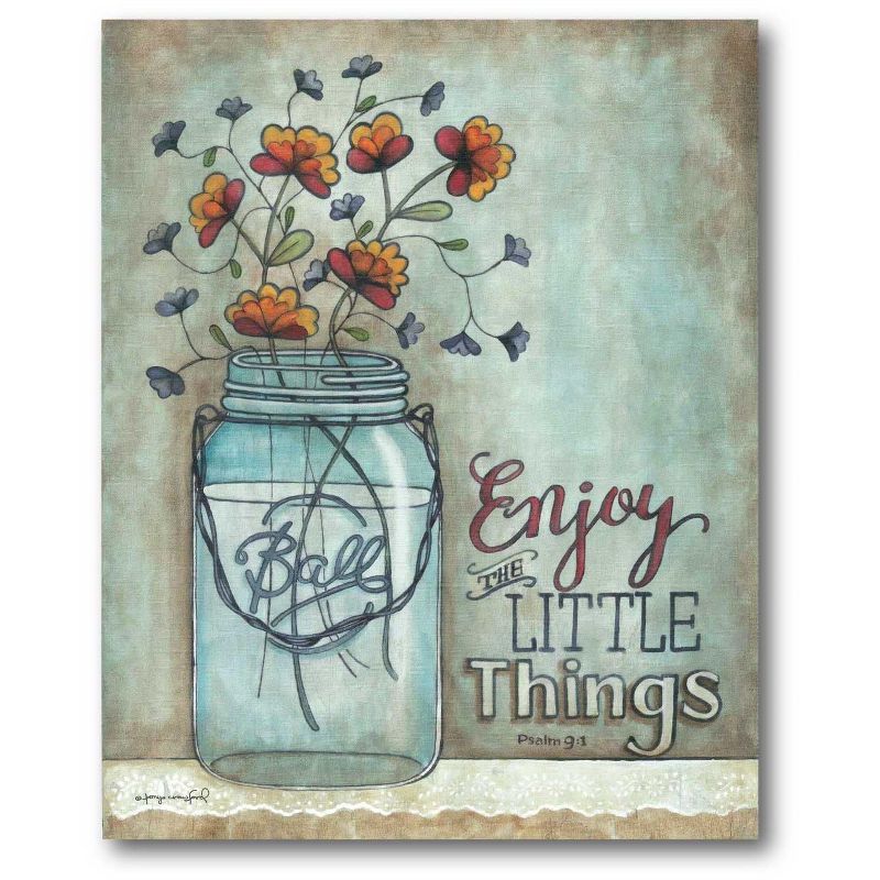 Enjoy the Little Things Floral Mixed Media Canvas Art