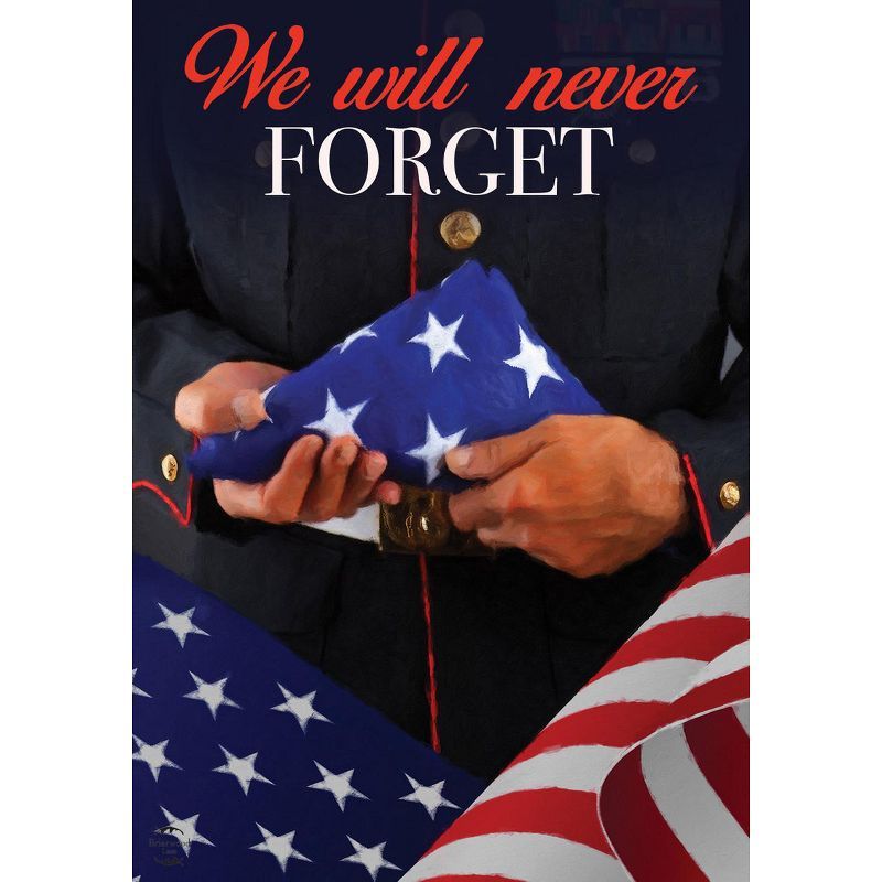 We Will Never Forget Blue Polyester Bereavement House Flag