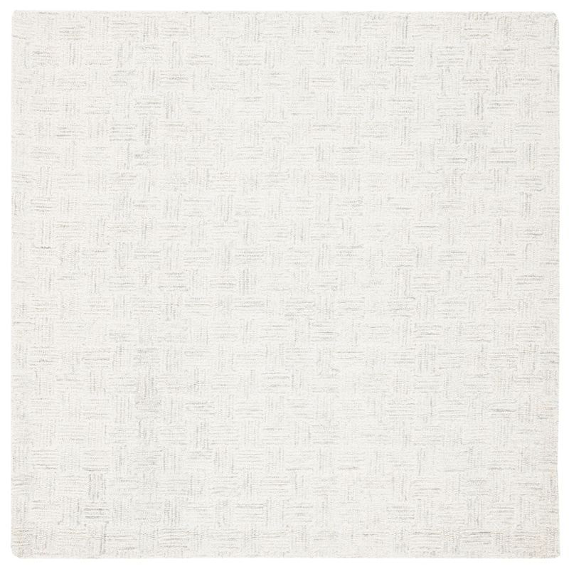 Ivory Wool Elegance 5' Square Tufted Area Rug