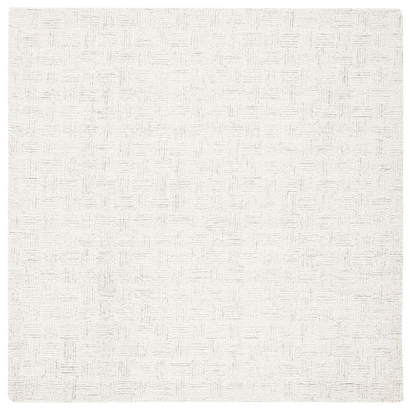 Ivory Wool Elegance 5' Square Tufted Area Rug