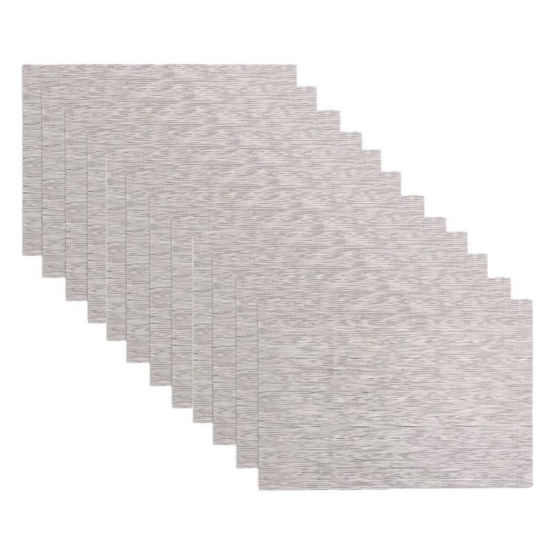 Set of Twelve Grasscloth Oatmeal Vinyl Reversible Placemats
