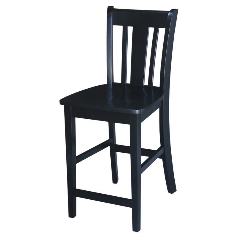 San Remo Solid Wood 24" Black Counter Height Stool
