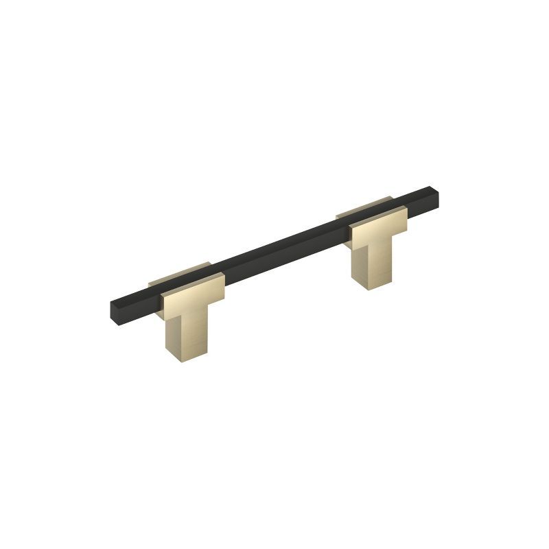 Amerock 3-3/4" Golden Champagne Matte Black Cabinet Pull