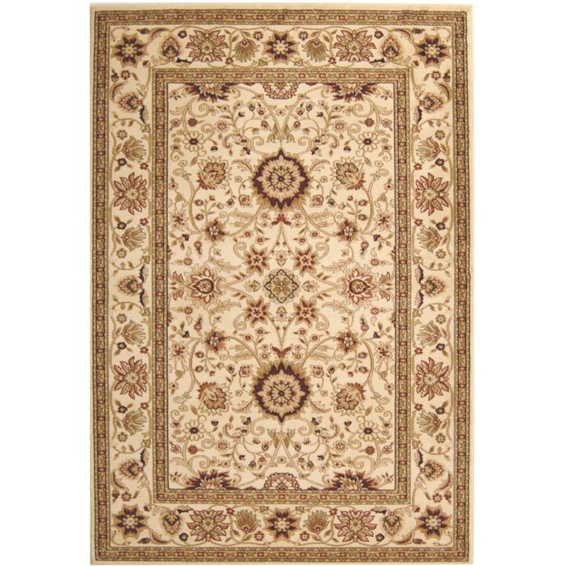 Ivory Floral 6' x 9' Synthetic Tufted Area Rug