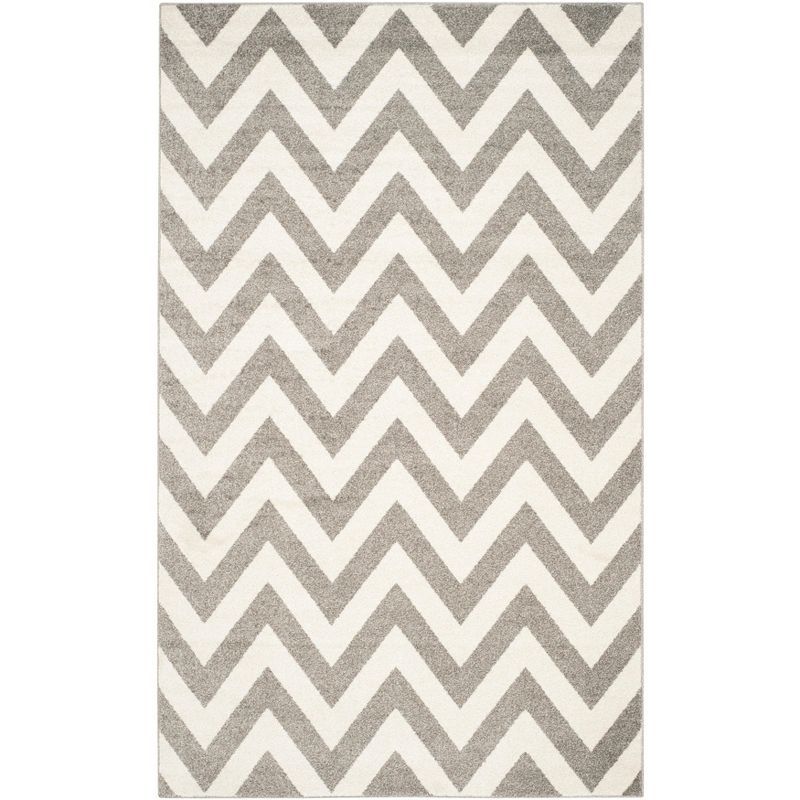 Wheat Beige Easy-Care Rectangular Synthetic Area Rug 5' x 8'