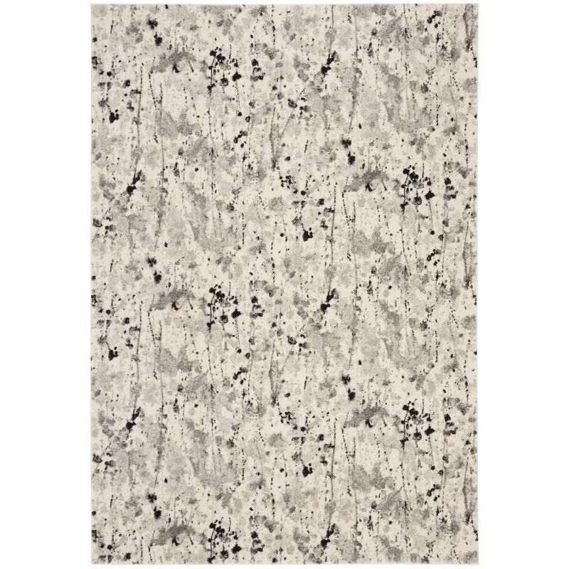 Evoke Ivory Grey Hand-knotted Synthetic Area Rug 4' x 6'