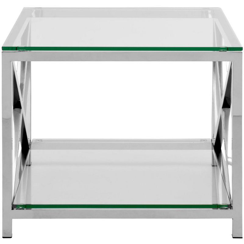 Hayward 24" Chrome and Glass Square End Table