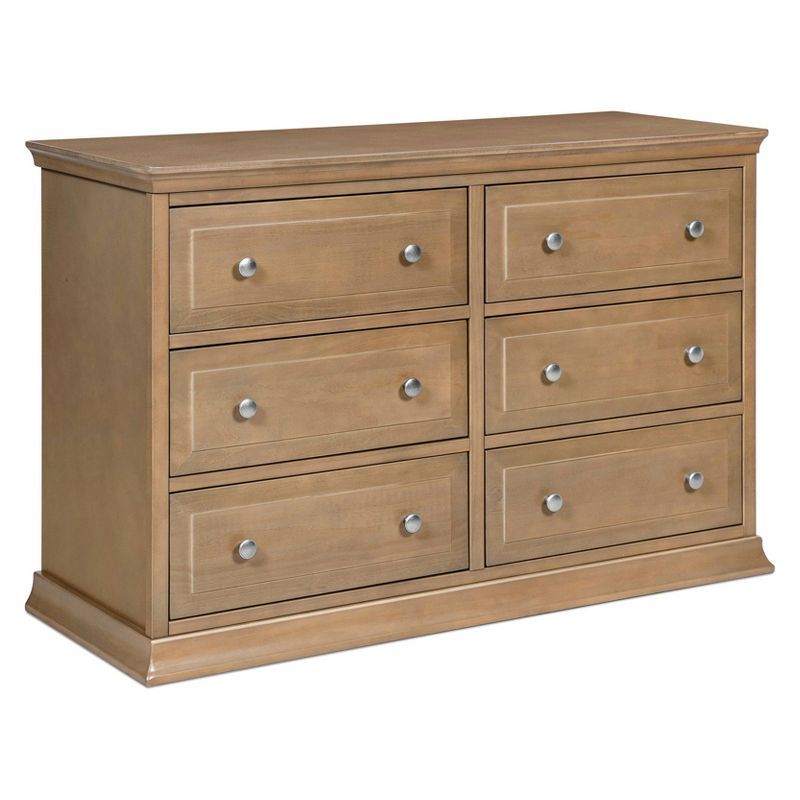 Hazelnut Pinewood Double Dresser with Six Drawers