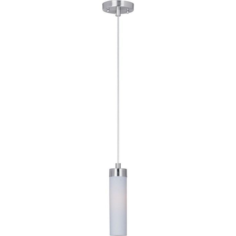 Cilandro Satin Nickel Mini Pendant with White Glass Shade