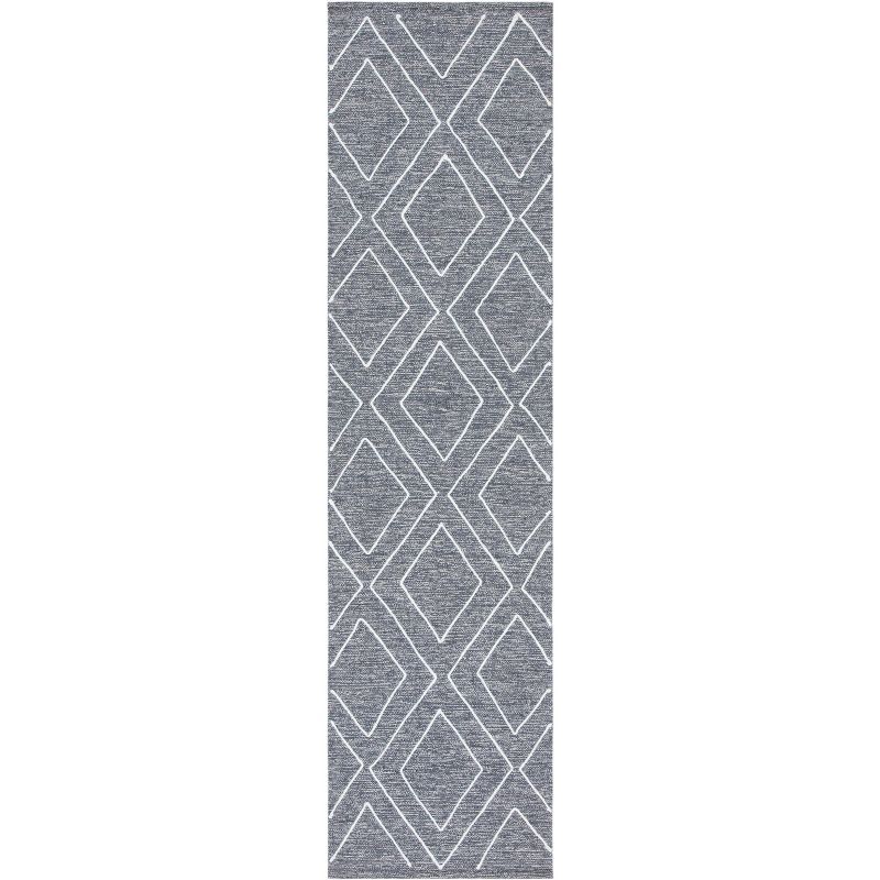 Handwoven Gray Stripe Kilim 27" Wool-Cotton Blend Rug