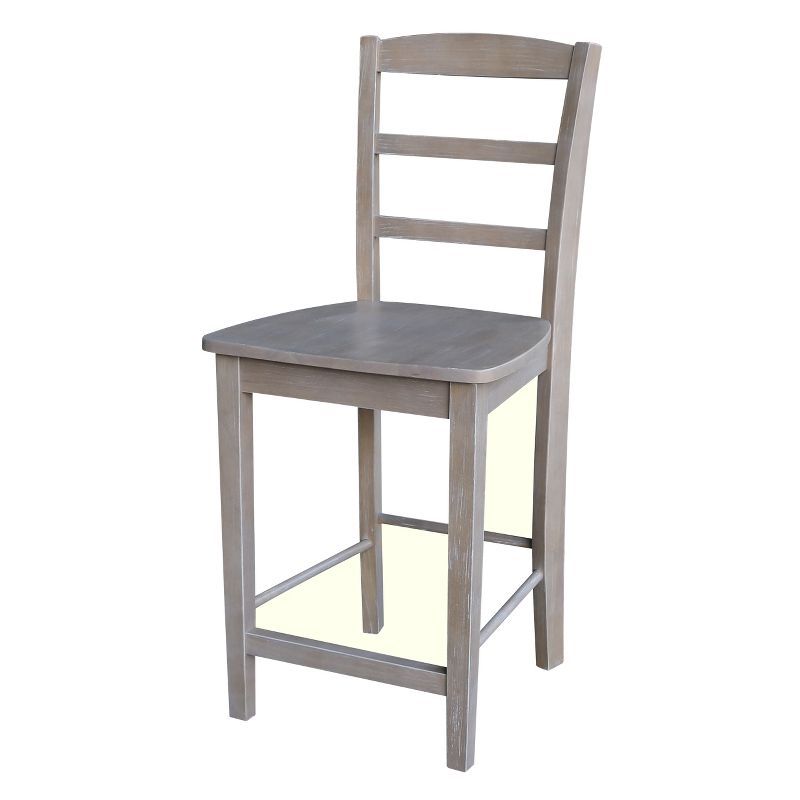 Madrid Washed Gray Taupe 24" Wood Counter Stool