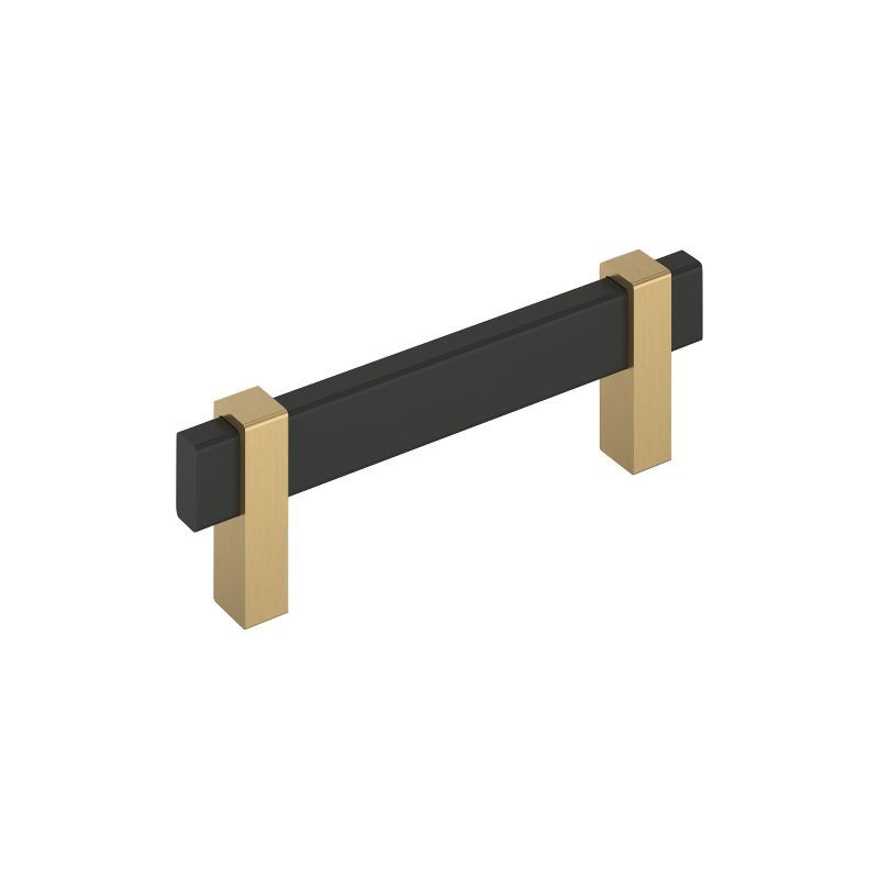 Matte Black and Champagne Bronze 3-3/4 inch Bar Pull