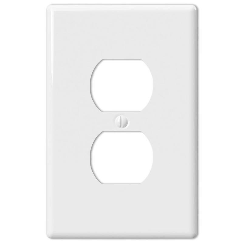 Amerelle Metro White Ceramic 1-Gang Duplex Wall Plate