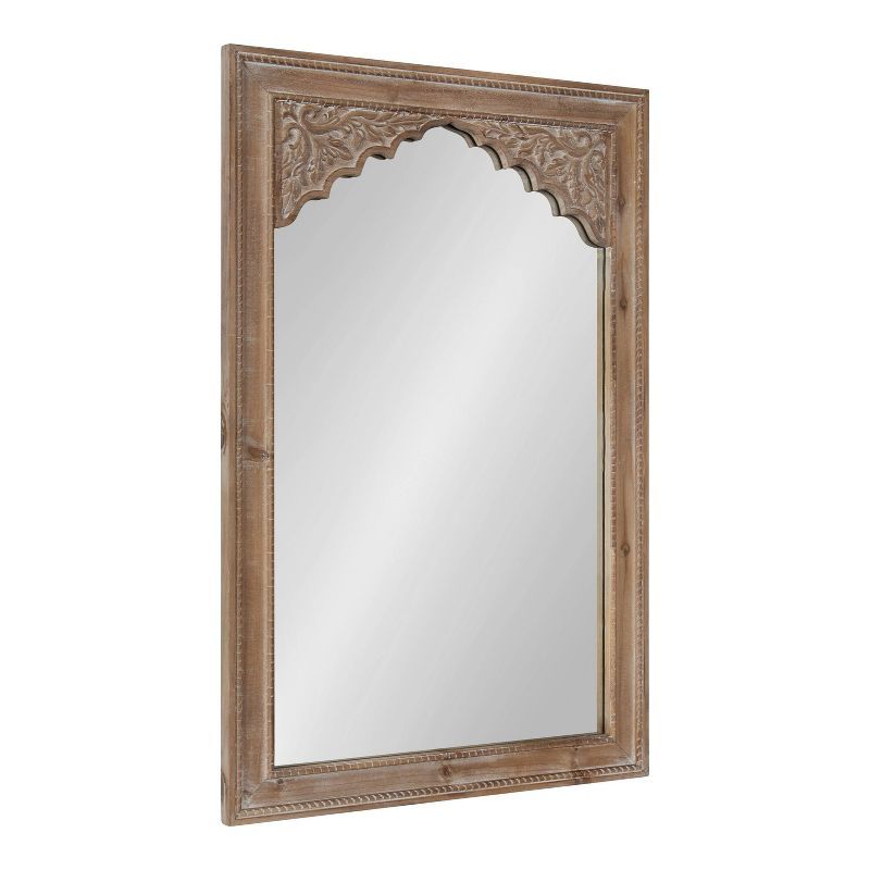 Rustic Brown Bohemian Full-Length Rectangular Wood Wall Mirror