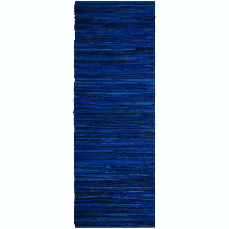 Handwoven Multi-Stripe Cotton Runner Rug, 2'3" x 10', Blue/Multi