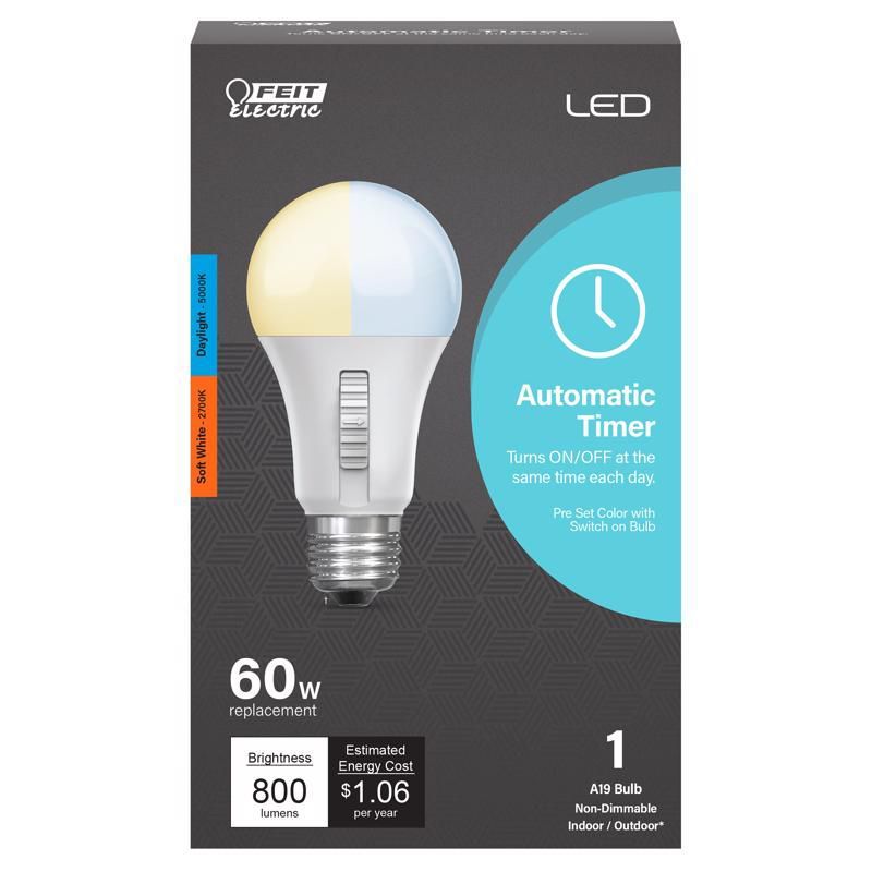 Feit Electric 60W White LED Bulb with Automatic Timer