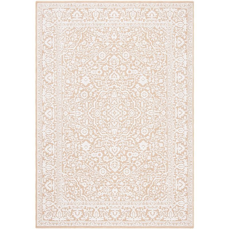 Handmade Ivory Rectangular Wool and Synthetic 4' x 6' Area Rug