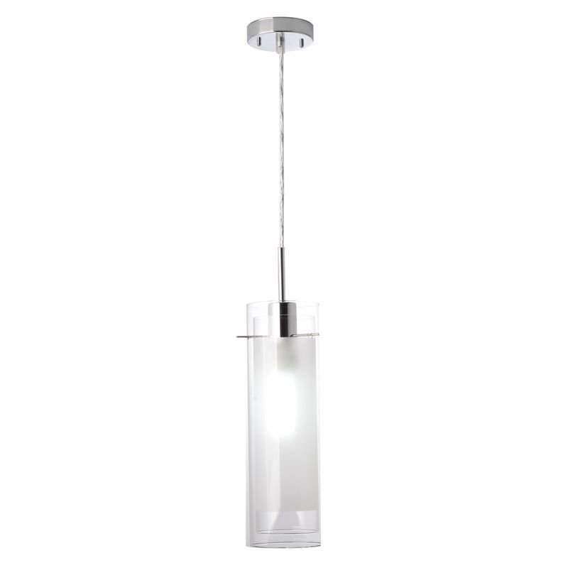 Sydney Polished Chrome and Alabaster Glass Pendant Light