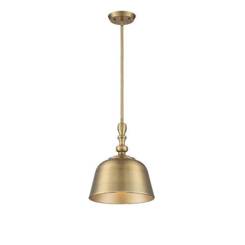 Berg 14" Warm Brass and Nickel 1-Light Pendant