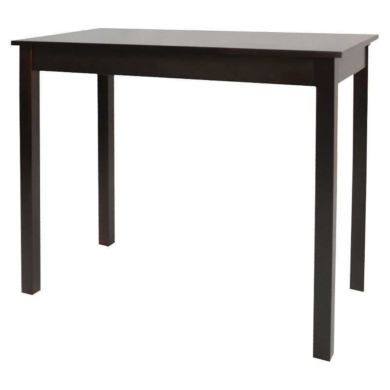 Espresso Rubberwood Transitional Counter Height Pub Table