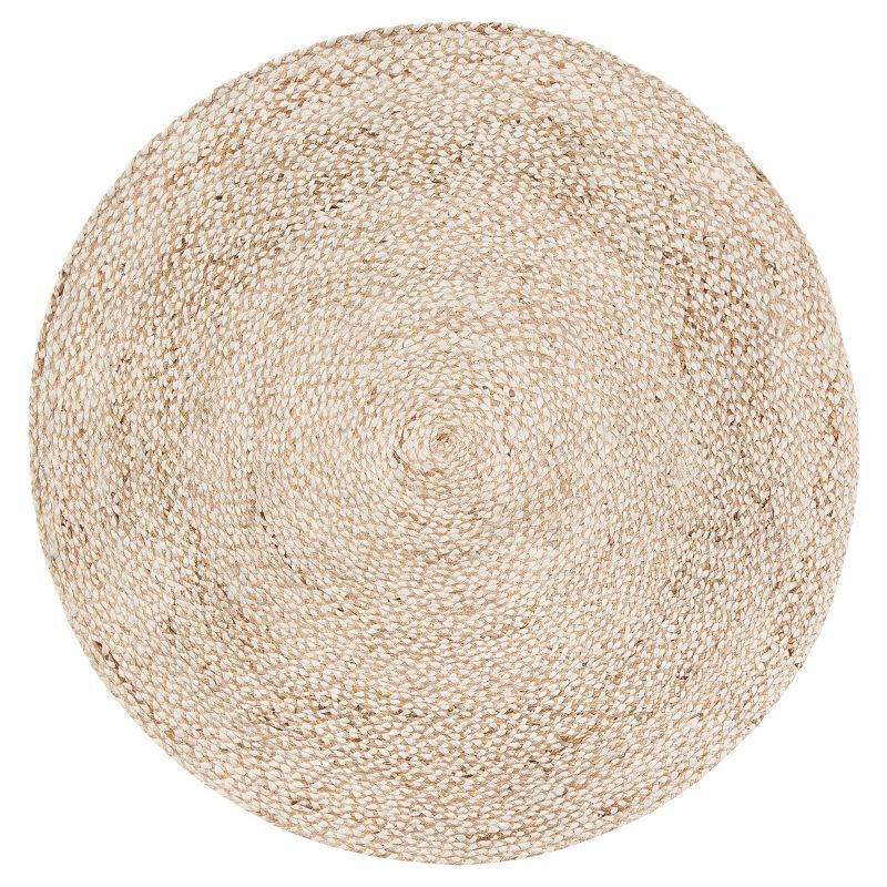 Handmade Ivory Braided Wool 8' Round Rug