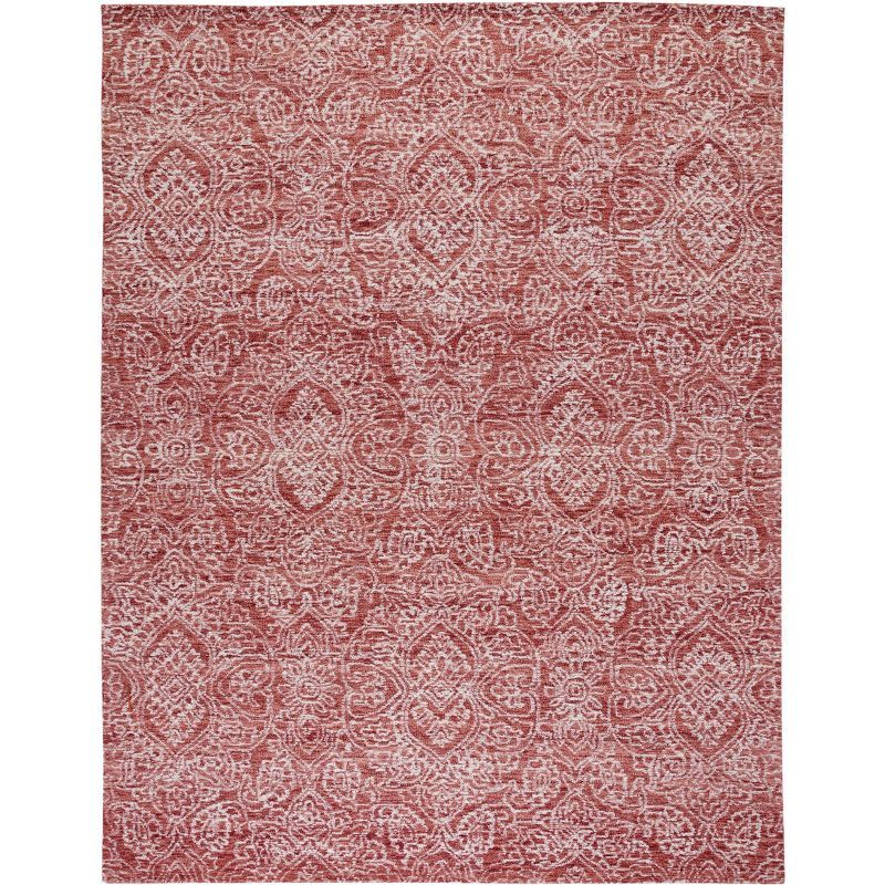 Ivory and Pink Hand-Tufted Wool Area Rug