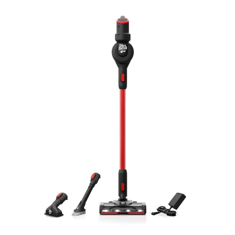 Dirt Devil Black and Red Cordless Stick Vacuum with Tools