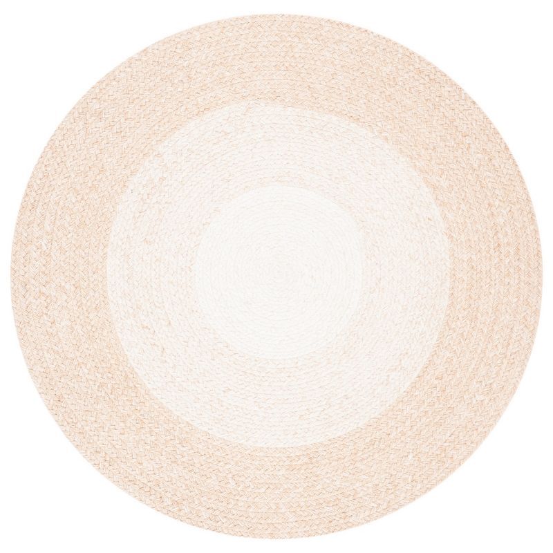 Handwoven Ivory Round Braided 3' Area Rug - Easy Care & Reversible