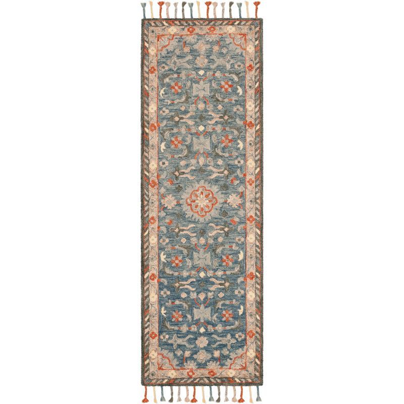 Aspen Blue Wool Hand-Tufted Runner Rug