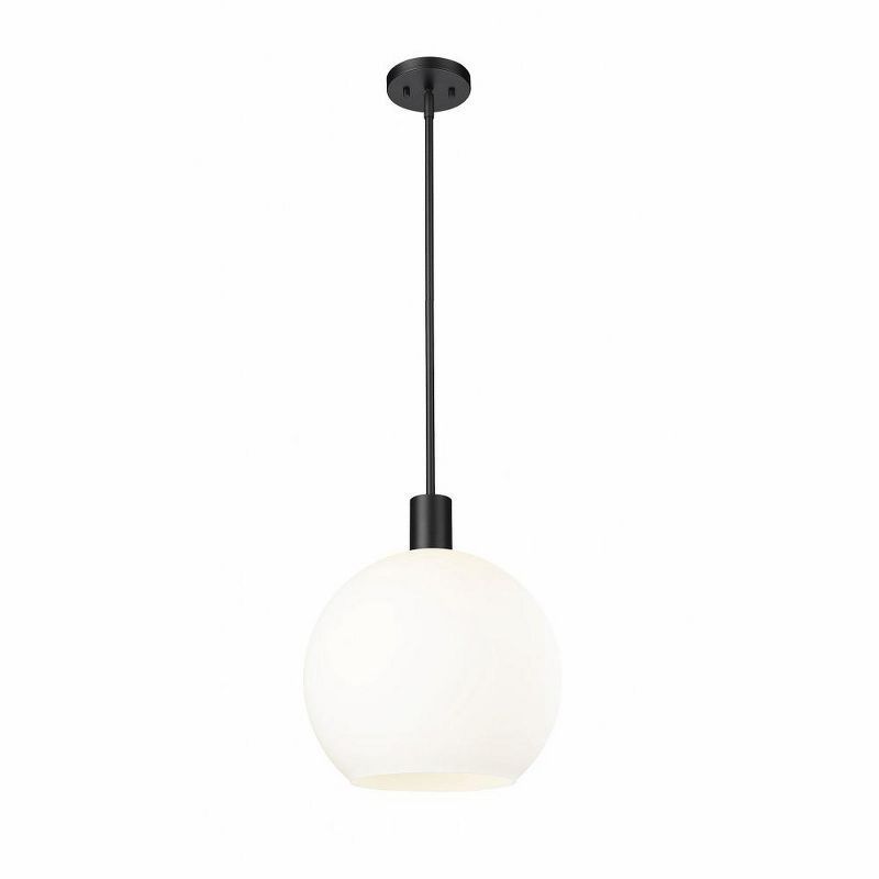 Margo Matte Black 3-Light Globe Pendant with White Glass Shades