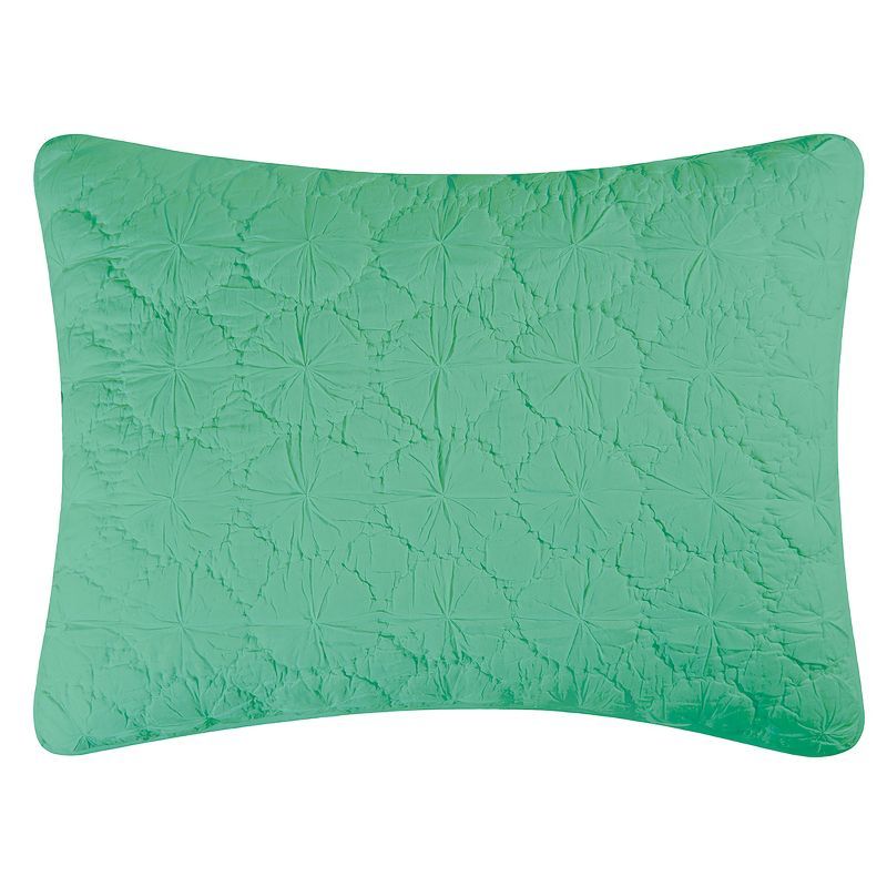 Seafoam Green Cotton Standard Sham with Quilted Design