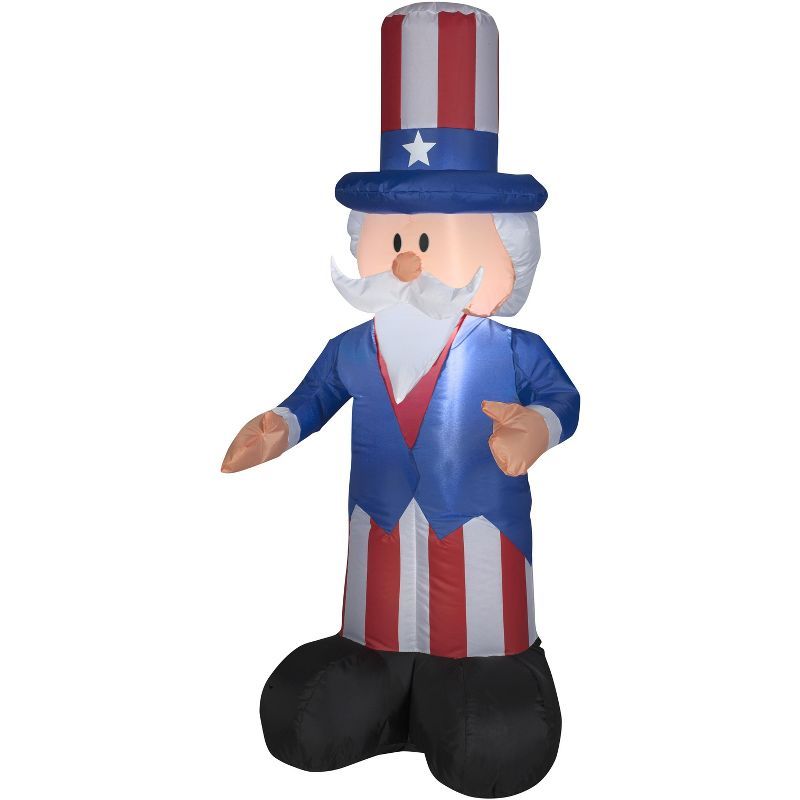 4ft Patriotic Red White and Blue Inflatable Uncle Sam