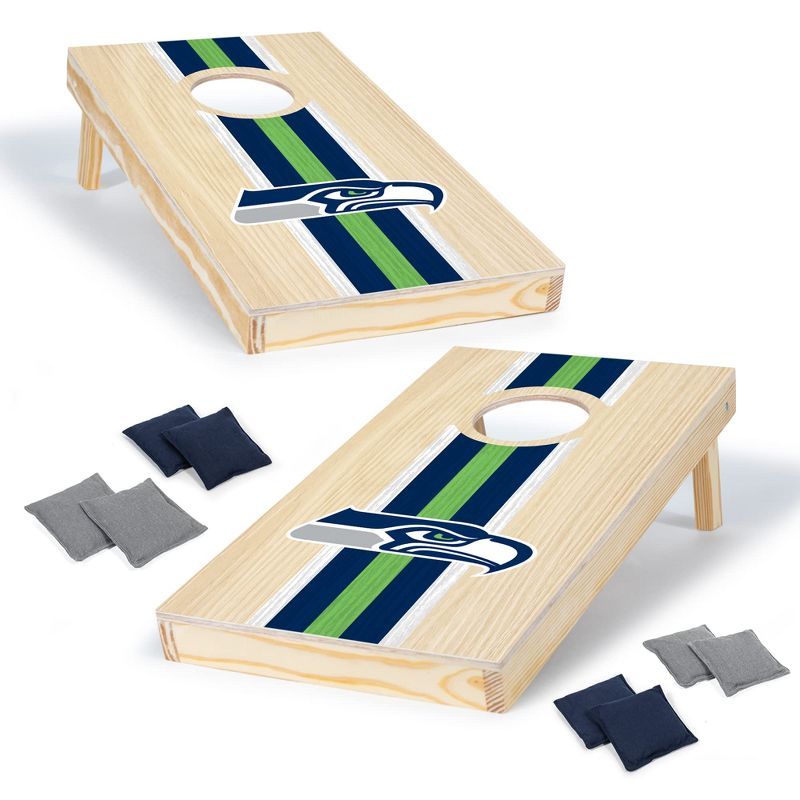 Seattle Seahawks 1'x2' Natural Wood Cornhole Set with Bean Bags