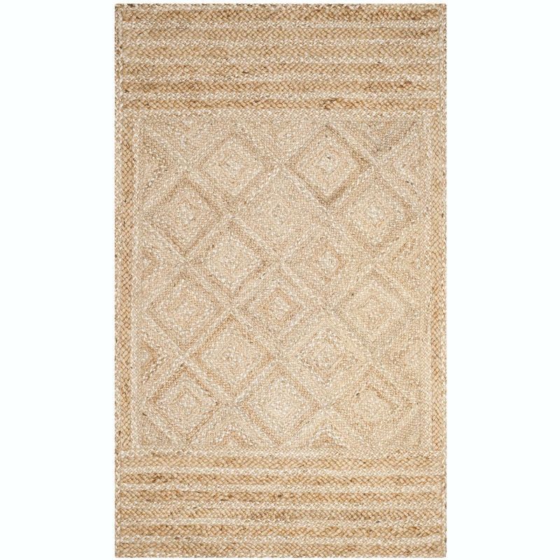 Hand Woven Natural Jute 5' x 8' Area Rug with Non-Slip Backing